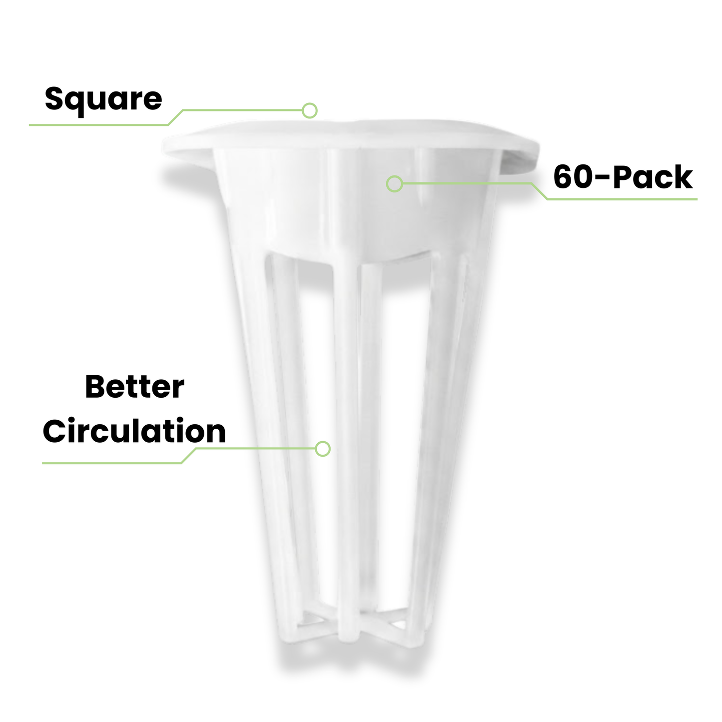 Nouri Square Hydroponic Grow Baskets (60-Pack)