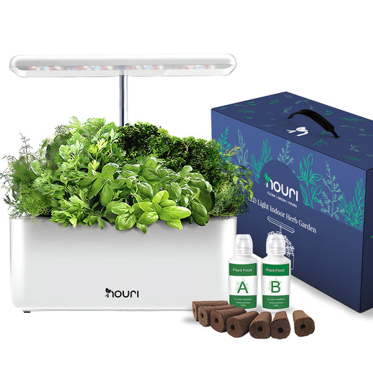 Nouri Indoor 7 Pod Smart Garden NO APP White/Black -Basil/Salad/Tomato