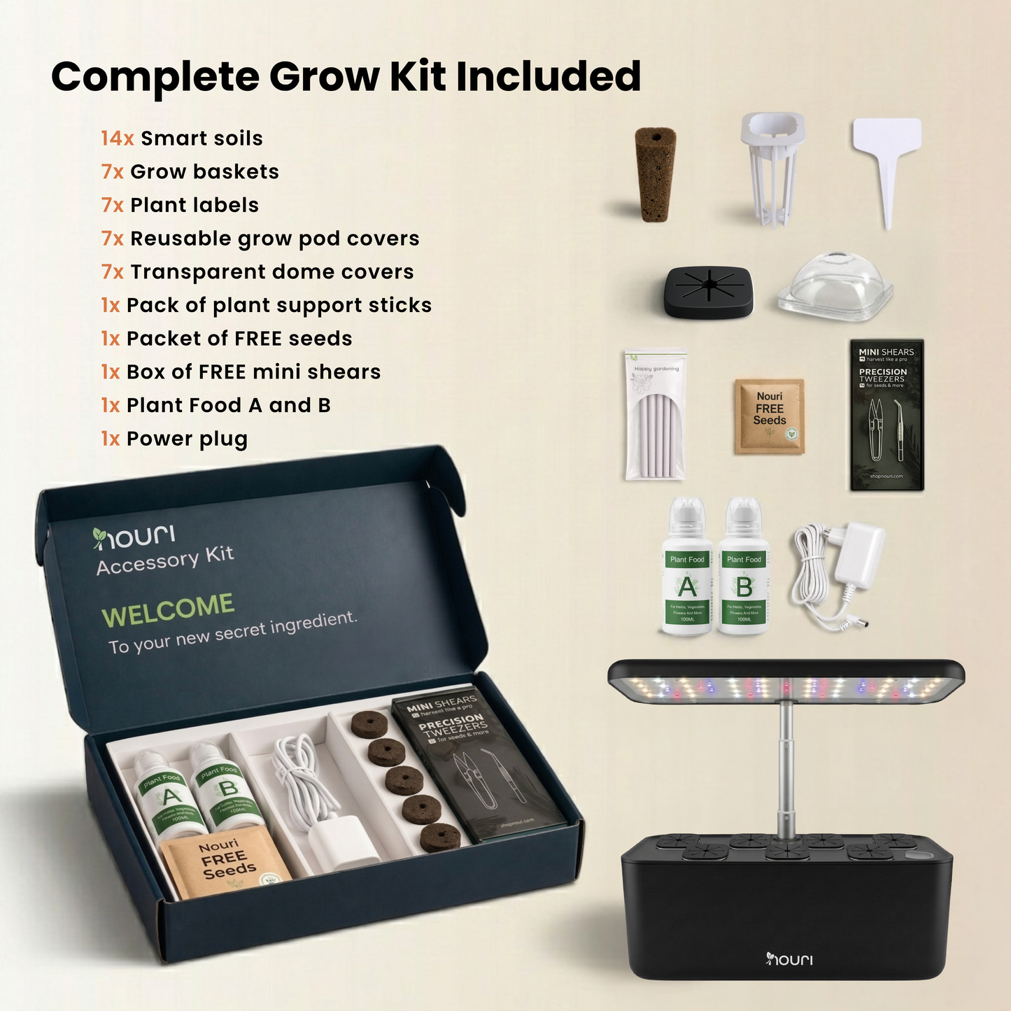 Nouri 7-Pod Indoor Hydroponic Garden