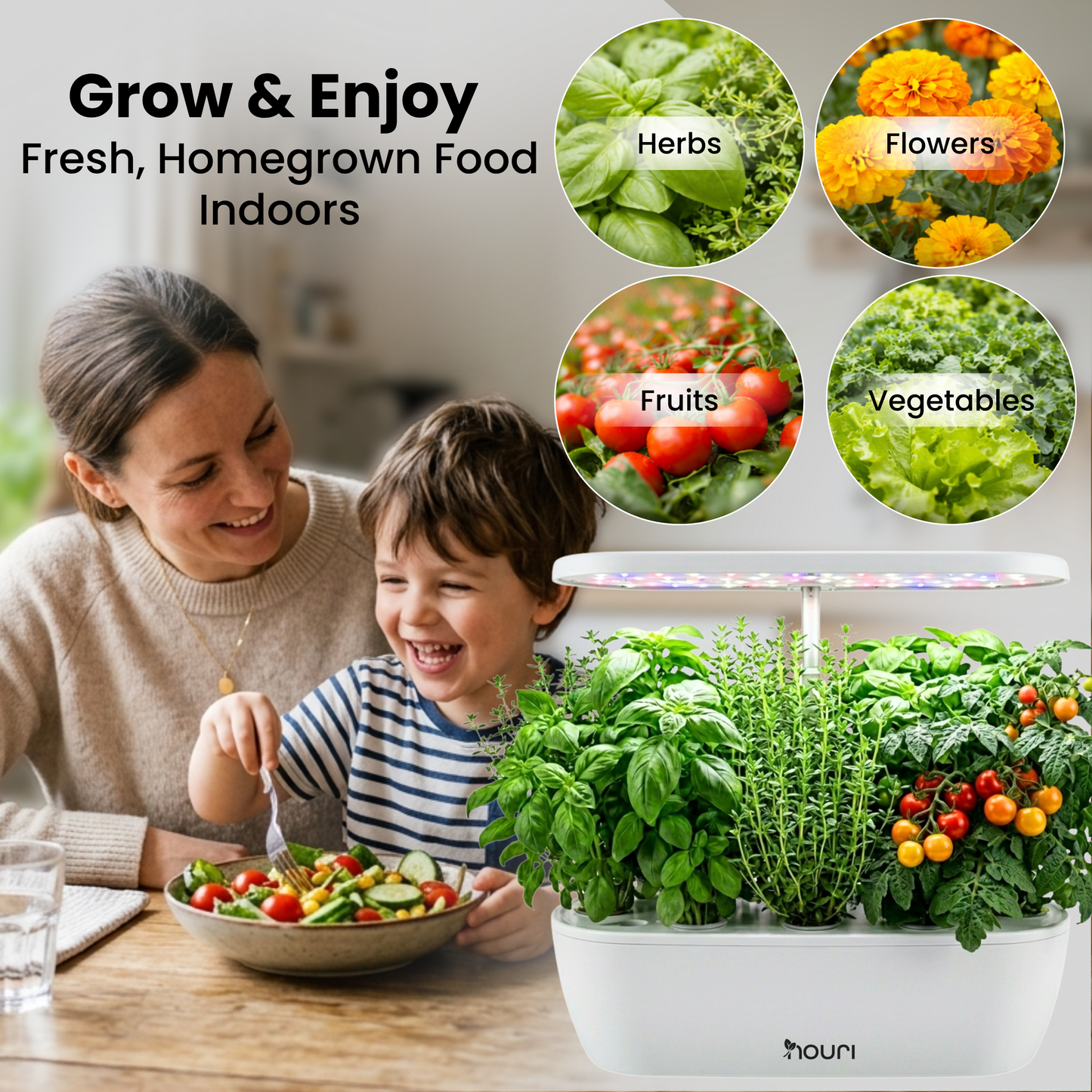 Nouri 12-Pod Indoor Hydroponic Garden