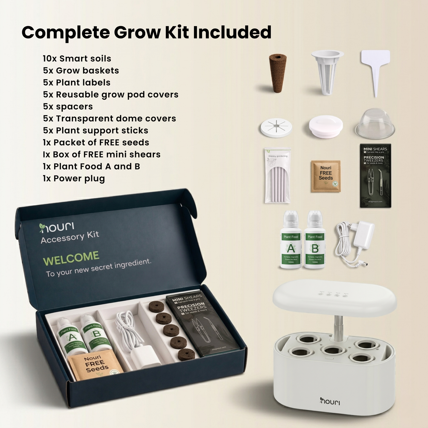 Nouri 5-Pod Indoor Hydroponic Garden