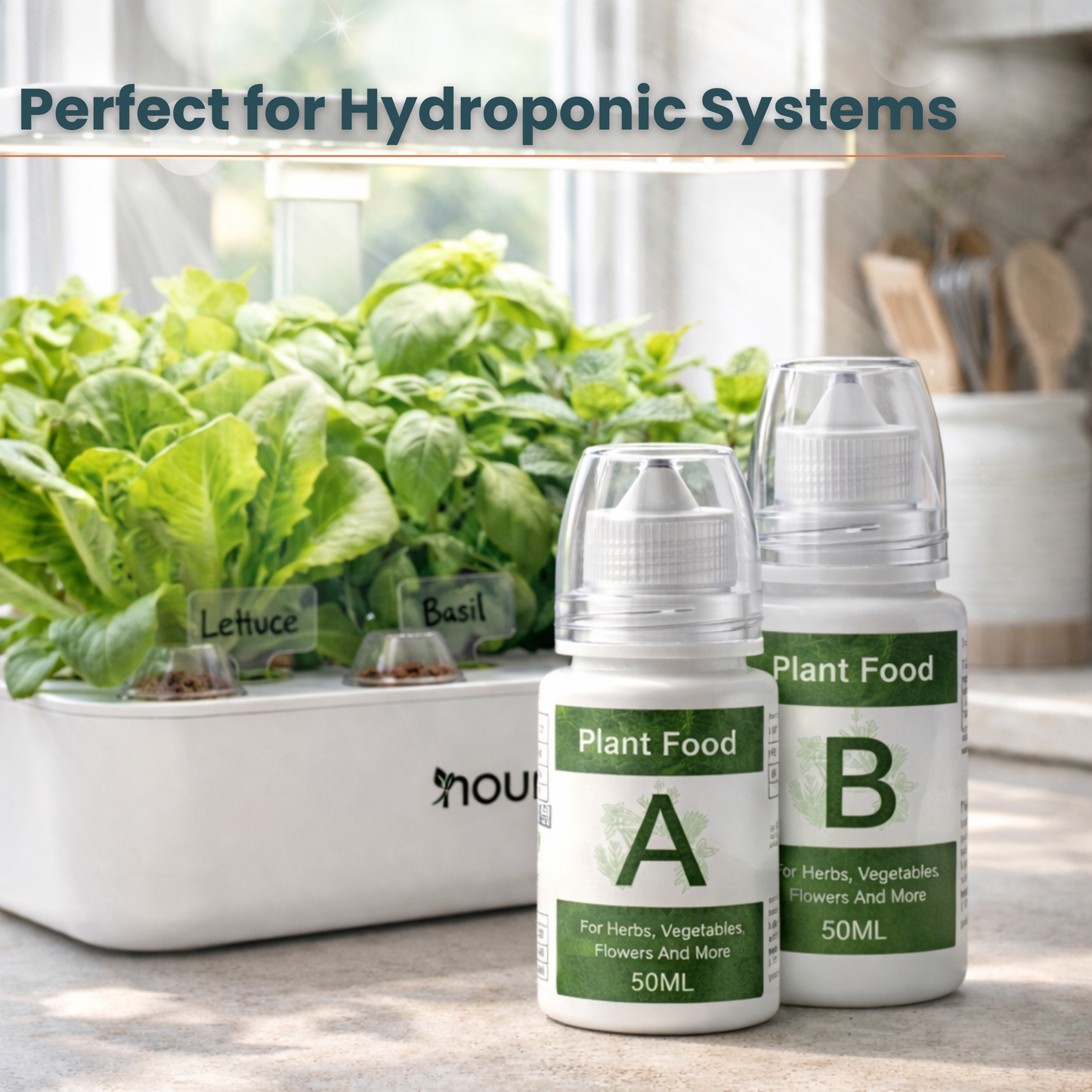 Nouri Hydroponic Nutrients Plant Food A and B – Hydroponics Fertilizer