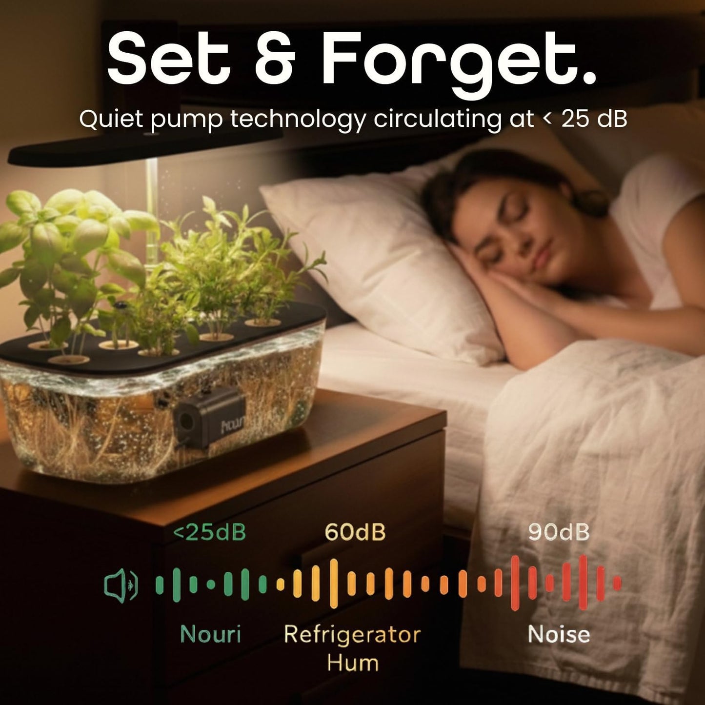 Nouri 5/7/12 pod APP/Smart Garden for Home Cooks | Hydroponics Growing System | LED Grow Lights | Indoor Herb Garden Kit | Herb Growing Kit Indoors for Plant Lovers, Gardeners, Kitchen