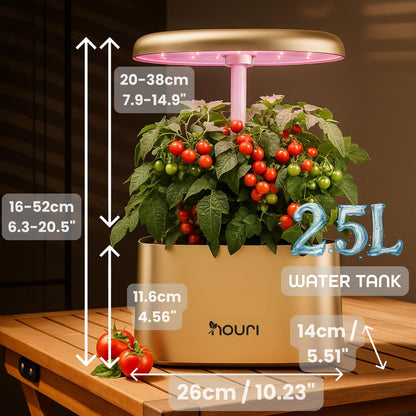 Nouri 5/7/12 pod APP/Smart Garden for Home Cooks | Hydroponics Growing System | LED Grow Lights | Indoor Herb Garden Kit | Herb Growing Kit Indoors for Plant Lovers, Gardeners, Kitchen