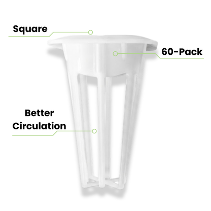 Nouri Square Hydroponic Grow Baskets (60-Pack)