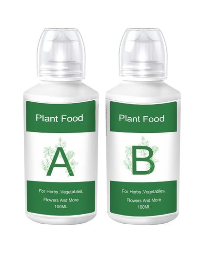 Nouri Hydroponic Liquid Plant Food Fertilizer A and B Nutrients, Hydroponic Growing System Accessory for Indoor Plants, Liquid Fertilizer for Indoor Vegetables Plants, Herb Garden and Flowering Plants