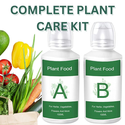 Nouri Hydroponic Liquid Plant Food Fertilizer A and B Nutrients, Hydroponic Growing System Accessory for Indoor Plants, Liquid Fertilizer for Indoor Vegetables Plants, Herb Garden and Flowering Plants