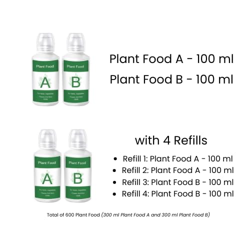 Nouri Hydroponic Liquid Plant Food Fertilizer A and B Nutrients, Hydroponic Growing System Accessory for Indoor Plants, Liquid Fertilizer for Indoor Vegetables Plants, Herb Garden and Flowering Plants