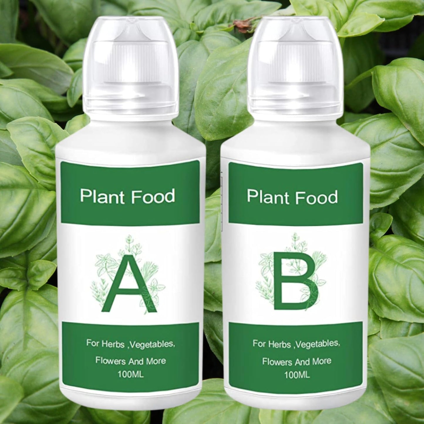 Nouri Hydroponic Liquid Plant Food Fertilizer A and B Nutrients, Hydroponic Growing System Accessory for Indoor Plants, Liquid Fertilizer for Indoor Vegetables Plants, Herb Garden and Flowering Plants