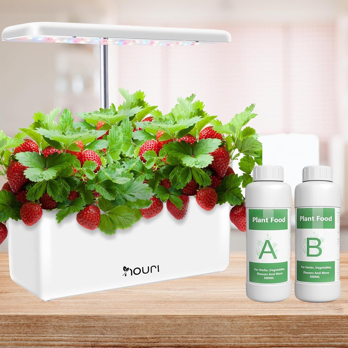 Nouri Hydroponic Liquid Plant Food Fertilizer A and B Nutrients, Hydroponic Growing System Accessory for Indoor Plants, Liquid Fertilizer for Indoor Vegetables Plants, Herb Garden and Flowering Plants