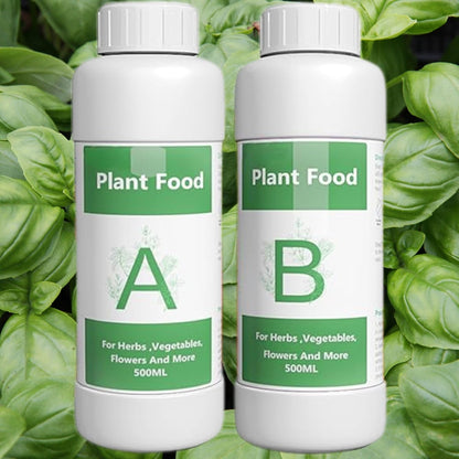 Nouri Hydroponic Liquid Plant Food Fertilizer A and B Nutrients, Hydroponic Growing System Accessory for Indoor Plants, Liquid Fertilizer for Indoor Vegetables Plants, Herb Garden and Flowering Plants