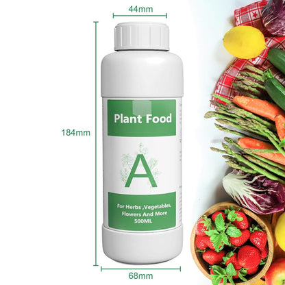 Nouri Hydroponic Liquid Plant Food Fertilizer A and B Nutrients, Hydroponic Growing System Accessory for Indoor Plants, Liquid Fertilizer for Indoor Vegetables Plants, Herb Garden and Flowering Plants