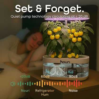 Nouri 5/7/12 pod APP/Smart Garden for Home Cooks | Hydroponics Growing System | LED Grow Lights | Indoor Herb Garden Kit | Herb Growing Kit Indoors for Plant Lovers, Gardeners, Kitchen